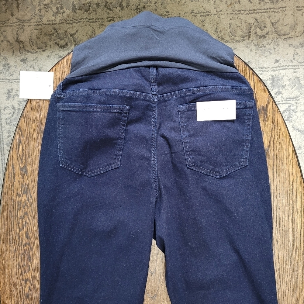 a glow Maternity Full Belly Panel Dark Wash Bootcut Jeans Size Women's 16 NEW - Picture 7 of 15